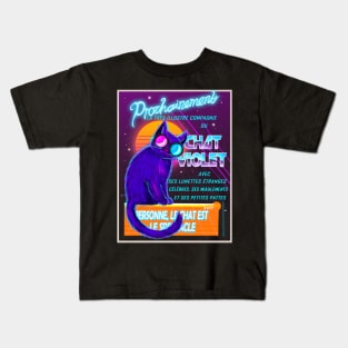 Le Chat Violet (Le Chat Noir Vaporwave Parody) Kids T-Shirt